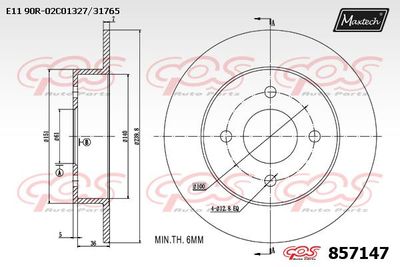 857147 MAXTECH Тормозной диск