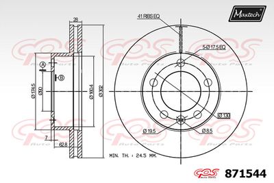 871544 MAXTECH Тормозной диск