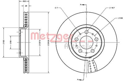 6110521 METZGER Тормозной диск