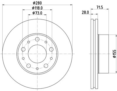 8DD355125421 HELLA PAGID Тормозной диск