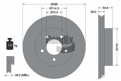 BDS1985HC BENDIX Braking Тормозной диск