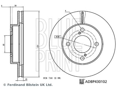 ADBP430102 BLUE PRINT Тормозной диск