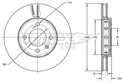 TX7287 TOMEX Brakes Тормозной диск