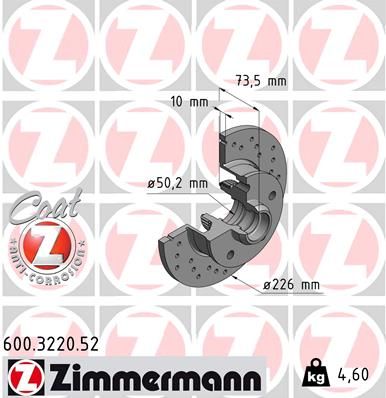 600322052 ZIMMERMANN Тормозной диск
