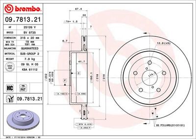 09781321 BREMBO Тормозной диск