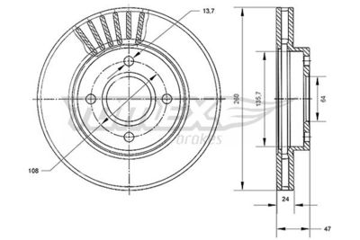 TX7043 TOMEX Brakes Тормозной диск