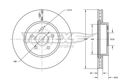 TX7391 TOMEX Brakes Тормозной диск