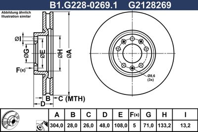 B1G22802691 GALFER Тормозной диск