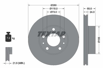92305203 TEXTAR Тормозной диск