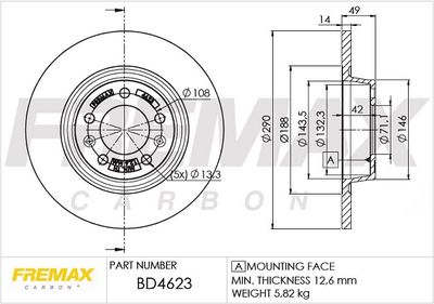 BD4623 FREMAX Тормозной диск