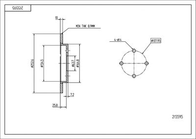 215595 HART Тормозной диск