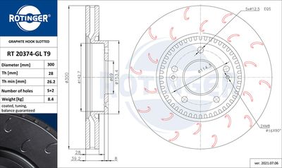 RT20374GLT9 ROTINGER Тормозной диск