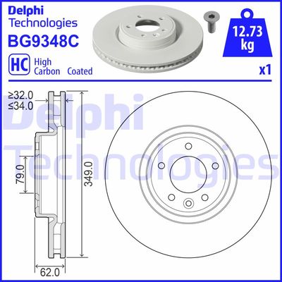 BG9348C DELPHI Тормозной диск