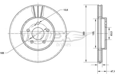 TX7044 TOMEX Brakes Тормозной диск