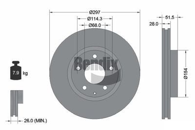 BDS1640 BENDIX Braking Тормозной диск