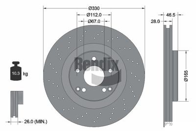 BDS1446HC BENDIX Braking Тормозной диск