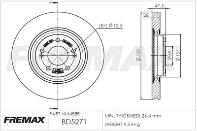 BD5271 FREMAX Тормозной диск