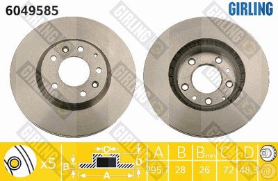 6049585 GIRLING Тормозной диск