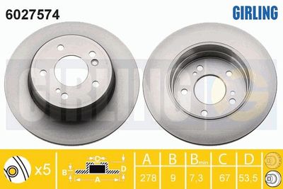 6027574 GIRLING Тормозной диск