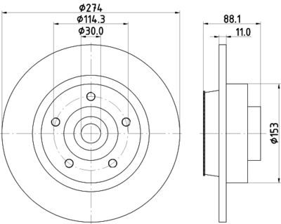 8DD355117351 HELLA Тормозной диск