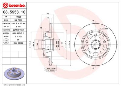 08595310 BREMBO Тормозной диск