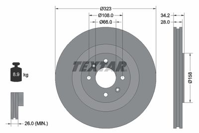 92267103 TEXTAR Тормозной диск