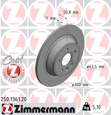 250136120 ZIMMERMANN Тормозной диск