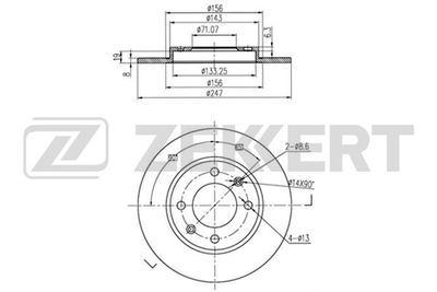 BS5114 ZEKKERT Тормозной диск