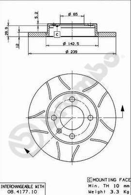 08417775 BREMBO Тормозной диск