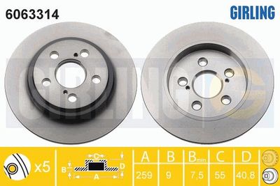 6063314 GIRLING Тормозной диск