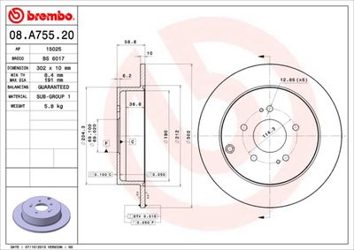 BS6017 BRECO Тормозной диск