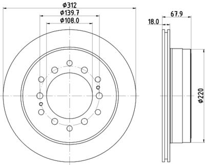 8DD355122711 HELLA Тормозной диск