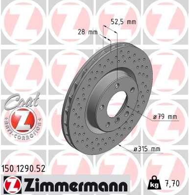 150129052 ZIMMERMANN Тормозной диск