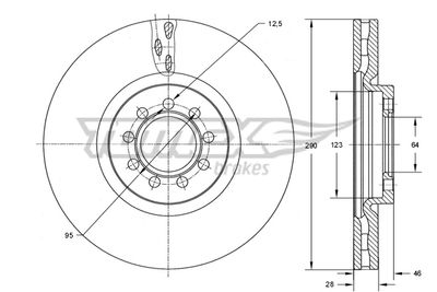 TX7340 TOMEX Brakes Тормозной диск