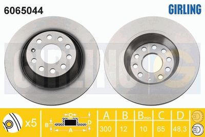 6065044 GIRLING Тормозной диск