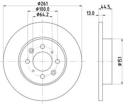 8DD355105861 HELLA PAGID Тормозной диск