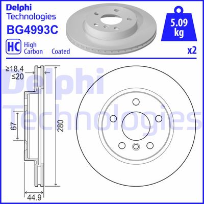 BG4993C DELPHI Тормозной диск