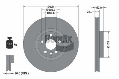 BDS1567HC BENDIX Braking Тормозной диск