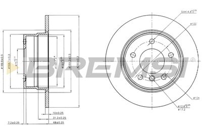 CD7284S BREMSI Тормозной диск