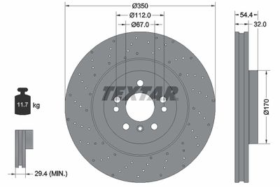 92254405 TEXTAR Тормозной диск