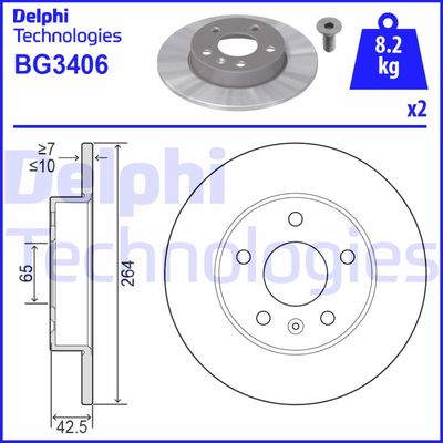 BG3406 DELPHI Тормозной диск