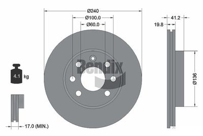 BDS1130 BENDIX Braking Тормозной диск