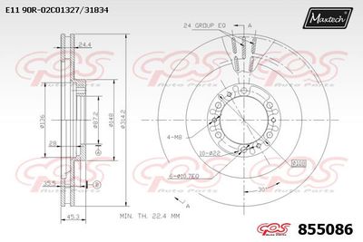 855086 MAXTECH Тормозной диск