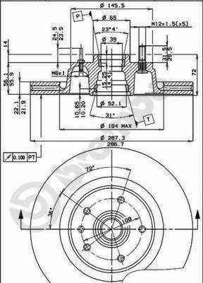 09486110 BREMBO Тормозной диск