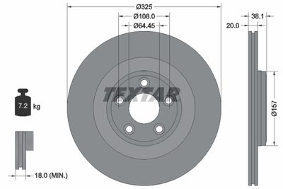 92319905 TEXTAR Тормозной диск