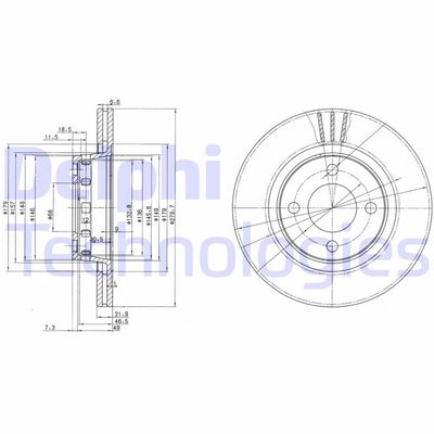 BG2784 DELPHI Тормозной диск