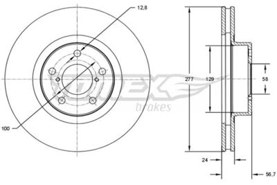 TX7151 TOMEX Brakes Тормозной диск