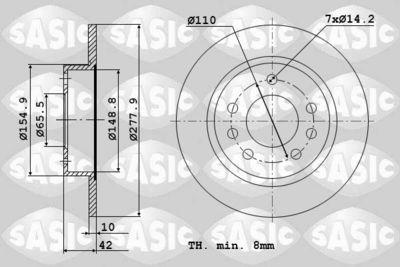 6106142 SASIC Тормозной диск
