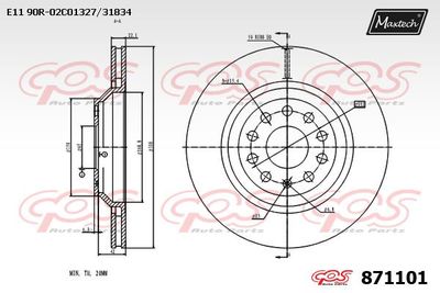 871101 MAXTECH Тормозной диск