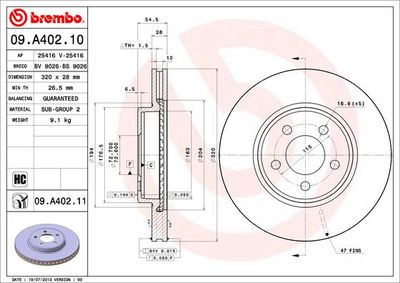 09A40210 BREMBO Тормозной диск